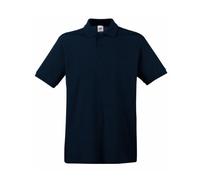 Fruit of the Loom - Polo de manga corta para hombre, 100 % algodón, tapeta con tres botones del mismo tono Azul Azul marino profundo 3XL