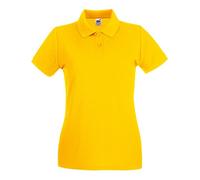 Fruit of the Loom- Polo de Manga Corta Premium Entallado para Mujer (2XL/Amarillo Oscuro)