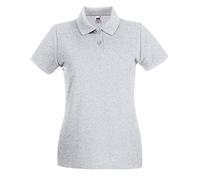 Fruit of the Loom- Polo de Manga Corta Premium Entallado para Mujer (Extra Grande (XL)/Gris)