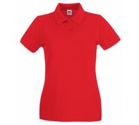 Fruit of the Loom- Polo de Manga Corta Premium Entallado para Mujer (Extra Grande (XL)/Rojo)