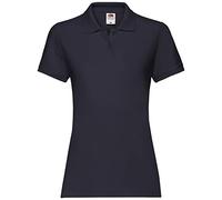 Fruit of the Loom- Polo de Manga Corta Premium Entallado para Mujer (Grande (L)/Azul Oscuro)