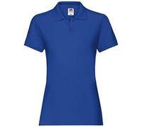 Fruit of the Loom- Polo de Manga Corta Premium Entallado para Mujer (Mediana (M)/Azul)