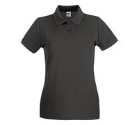 Fruit of the Loom- Polo de Manga Corta Premium Entallado para Mujer (Mediana (M)/Grafito)