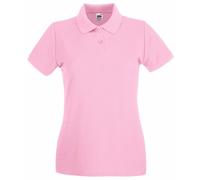 Fruit of the Loom- Polo de Manga Corta Premium Entallado para Mujer (Mediana (M)/Rosa Claro)