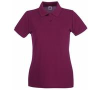 Fruit of the Loom- Polo de Manga Corta Premium Entallado para Mujer (Mediana (M)) (Vino)