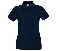 Fruit of the Loom- Polo de Manga Corta Premium Entallado para Mujer (Pequeña (S)) (Azul Oscuro)