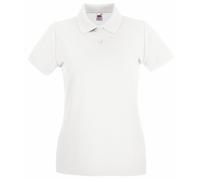 Fruit of the Loom- Polo de Manga Corta Premium Entallado para Mujer (Pequeña (S)/Blanco)