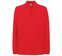 Fruit Of The Loom - Polo de manga larga para hombre rojo X-Large