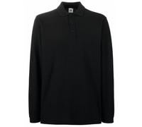 Fruit of the Loom - Polo de Manga Larga para Hombre (Talla S), Color Negro