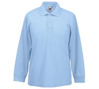 Fruit Of The Loom - Polo de manga larga para niño celeste 5-6 Years