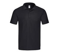 Fruit of the Loom Polo original | Hombre & Unisex - Polo clásico de algodón en piqué doble, corte clásico, etiqueta Tear Away, aspecto atemporal, Negro , XL