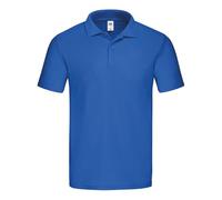 Fruit of the Loom Polo original | Hombre & Unisex - Polo clásico de algodón en piqué doble, corte clásico, etiqueta Tear Away, aspecto atemporal, azul real, S