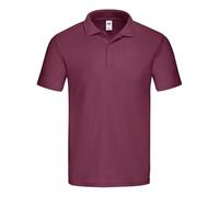 Fruit of the Loom Polo original | Hombre & Unisex - Polo clásico de algodón en piqué doble, corte clásico, etiqueta Tear Away, aspecto atemporal, granate, 3XL
