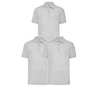 Fruit of the Loom Polo para hombre 65/35 Gris XL Pack de 3