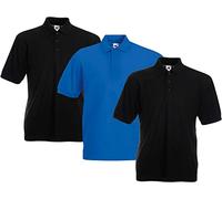 Fruit of the Loom Polo para hombre (3 unidades) (XL, 2negro1Royal), 2schwarz1royal, XL
