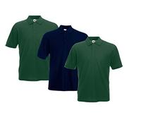 Fruit of the Loom Polo para hombre (paquete de 3), 2 verde oscuro, M