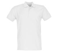 Fruit of the Loom Polo pesado 65/35, unisex, resistente y de fácil cuidado, tira de tres botones, lavable hasta 60 °C, apto para secadora, Blanco, S
