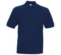 Fruit of the Loom - Polo Pique de Manga Corta Grueso Modelo 65/35 Hombre Caballero (Grande (L)) (Azul Marino)
