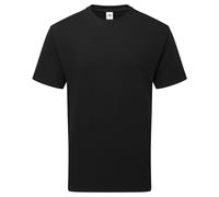 Fruit of the Loom Pure Cotton T | Camiseta para hombre y mujer | 100% algodón orgánico, cuello redondo, corte clásico, etiqueta Tear-Away | Camiseta básica sostenible, Negro , L