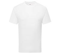 Fruit of the Loom Pure Cotton T | Camiseta para hombre y mujer | 100% algodón orgánico, cuello redondo, corte clásico, etiqueta Tear-Away | Camiseta básica sostenible, Blanco, 3XL