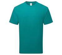 Fruit of the Loom Pure Cotton T | Camiseta para hombre y mujer | 100% algodón orgánico, cuello redondo, corte clásico, etiqueta Tear-Away | Camiseta básica sostenible, Ocean Teal, L