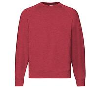 Fruit of the Loom Raglan Sudadera Hombre Mate Vintage Rojo M