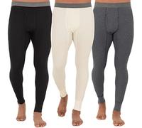 Fruit of the Loom Recycled Premium Waffle Thermal Underwear Long Johns Bottom (1, 2, 3, and 4 Packs) Pantalón de Pijama, Negro/Greystone Heather/Natural, 5XL (Pack de 3) para Hombre