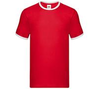 Fruit of the Loom Ringer - Camiseta Rojo Red/White L