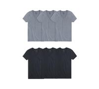 Fruit of the Loom Ropa Interior con Cuello en V Stay Tucked para Hombre (Paquete de 6), Regular - Negro/Gris - Paquete de 6, S