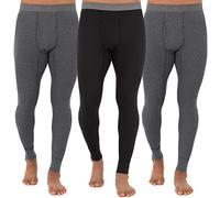 Fruit of the Loom Ropa Interior t rmica de gofres reciclada Hombre, Parte Inferior Larga (1, 2, 3 y 4 Paquetes), Greystone Heather/Greystone Heather/Black, Large