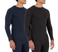 Fruit of the Loom Ropa Interior térmica reciclada para Hombre (1 y 2 Paquetes), Negro/Azul Marino, S