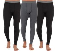 Fruit of the Loom Ropa interior tιrmica tipo gofre premium reciclada para hombre, parte inferior larga (1, 2, 3 y 4 paquetes), negro/negro/gris p