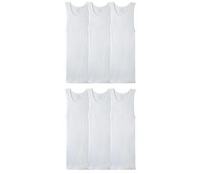 Fruit of the Loom Sleeveless Tank A-Shirt, Tag Free & Moisture Wicking, Ribbed Stretch Fabric Ropa Interior, Big Man-Paquete de 6-Blanco, 3XL (Pack de 6) para Hombre