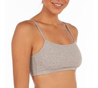 Fruit of the Loom Sujetador Deportivo de algodón con Tirantes Delgados, económico, Opaco, Blanco/Gris Jaspeado/Negro/Blanco/Gris Jaspeado/Negro, Paquete de 6, 40 (Pack de 6) para Mujer