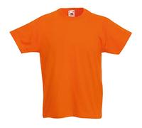 Fruit of the Loom SS132B, Camiseta para Niños, Naranja, 7-8 años (Talla del fabricante 128)