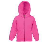 Fruit of the Loom - Sudadera básica con Capucha diseño Jacket Unisex niños niñas (12-13 años/Fucsia)