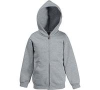Fruit of the Loom - Sudadera básica con Capucha diseño Jacket Unisex niños niñas (12-13 años/Gris)