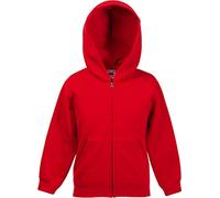 Fruit of the Loom - Sudadera básica con Capucha diseño Jacket Unisex niños niñas (12-13 años/Rojo)