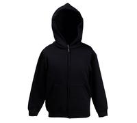 Fruit of the Loom - Sudadera básica con Capucha diseño Jacket Unisex niños niñas (14-15 años/Negro)