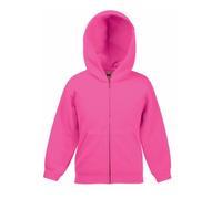 Fruit of the Loom - Sudadera básica con Capucha diseño Jacket Unisex niños niñas (5-6 años/Fucsia)