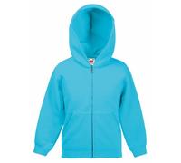 Fruit of the Loom - Sudadera básica con Capucha diseño Jacket Unisex niños niñas (7-8 años/Azul Celeste)