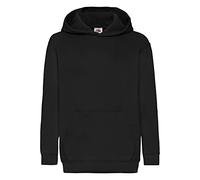 Fruit of the Loom - Sudadera básica con Capucha diseño Sweatshirt Unisex niños niñas (12-13 años) (Negro)