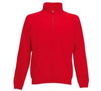 Fruit of the Loom - Sudadera con Cremallera Media Cremallera Modelo Zip Neck Hombre/Caballero (Grande (L)) (Rojo)