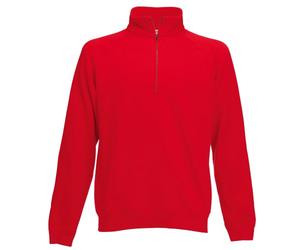 Fruit of the Loom - Sudadera con Cremallera Media Cremallera Modelo Zip Neck Hombre/Caballero (Grande (L)) (Rojo)