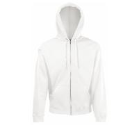 Fruit of the Loom - - Sudadera con Cremallera y Capucha Hombre/Caballero -Deporte/Gimnasio/Running (M) (Blanco)