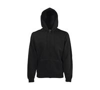 Fruit of The Loom - - Sudadera con Cremallera y Capucha Hombre/Caballero -Deporte/Gimnasio/Running (Mediana (M)/Negro)