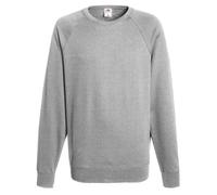 Fruit Of The Loom - Sudadera de raglán con cuello redondo y manga larga para hombre gris luminoso (ral 7035) X-Large