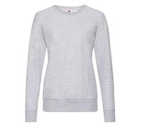 Fruit of the Loom- Sudadera Ligera y Ajustada de Mangas ranglán para Mujer (XS/Gris)