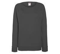 Fruit of the Loom- Sudadera Ligera y Ajustada de Mangas ranglán para Mujer (XS) (Gris Oscuro)