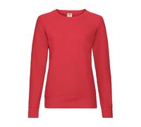 Fruit of the Loom- Sudadera Ligera y Ajustada de Mangas ranglán para Mujer (XS) (Rojo)